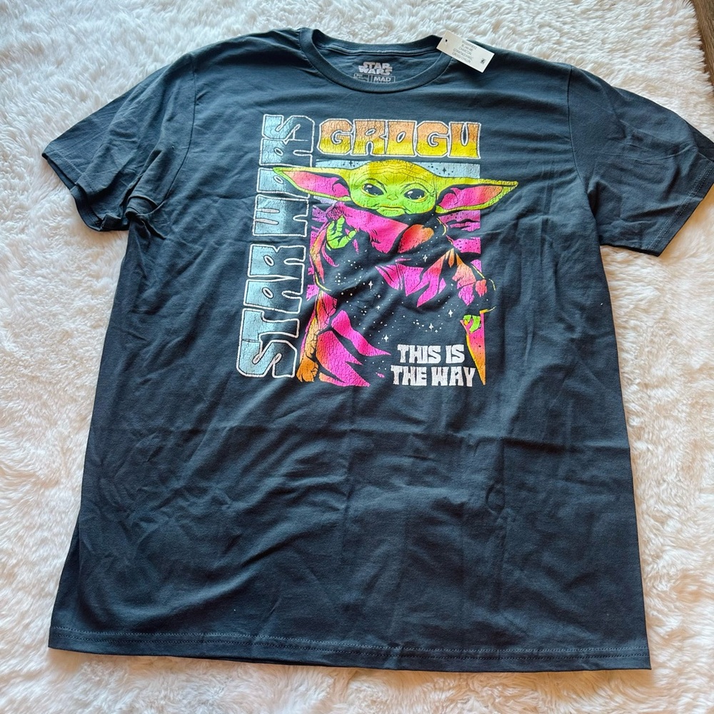 Grogu Graphic Tee with Neon Artwork